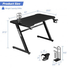 Load image into Gallery viewer, Gaming Desk Z-Shaped Computer Office Table with Gaming Handle Rack
