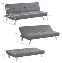 Load image into Gallery viewer, Convertible Futon Sofa Bed Adjustable Sleeper with Stainless Steel Legs
