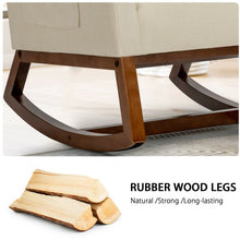 Load image into Gallery viewer, Rocking High Back Upholstered Lounge Armchair with Side Pocket-Beige

