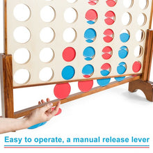 Load image into Gallery viewer, Wooden 4 in a Row Game Toy For Adults Kids with Carrying bag-Natural

