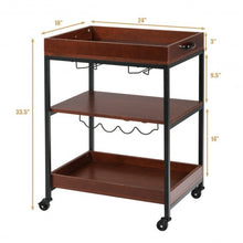 Load image into Gallery viewer, 3 Tier Trolley Cart Kitchen Island Serving Bar Cart

