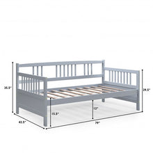 Load image into Gallery viewer, Twin Size Wooden Slats Daybed Bed with Rails-Gray
