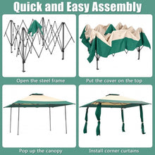 Load image into Gallery viewer, 13&#39;x13&#39; Pop Up Canopy Tent Instant Outdoor Folding Canopy Shelter-Green
