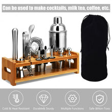 Load image into Gallery viewer, 23 PCS Stainless Cocktail Shaker with Bamboo Stand
