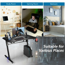 Load image into Gallery viewer, 43.5 Inch Height Adjustable Gaming Desk with Blue LED Lights
