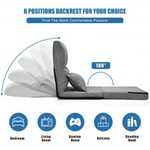 Load image into Gallery viewer, Fold Down Flip Convertible Sleeper Couch with Pillow-Gray

