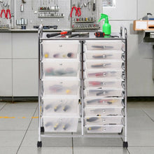 Load image into Gallery viewer, 15 Drawers Rolling Storage Cart Organizer-clear
