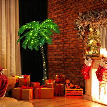 Load image into Gallery viewer, 5 ft Artificial Lighted Palm Tree with LED Lights and Metal Base
