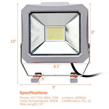 Load image into Gallery viewer, 53W 6000LM Portable Outdoor Flood Light
