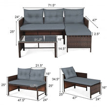 Load image into Gallery viewer, 3 Piece Patio Wicker Rattan Sofa Set-Gray
