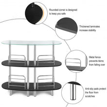 Load image into Gallery viewer, 3-tier Bar Cabinets Table with Tempered GlassTop
