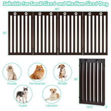 Load image into Gallery viewer, 36&quot; Folding Wooden Freestanding Pet Gate  with 360° Hinge-Espresso
