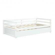 Load image into Gallery viewer, Twin Size Wooden Slat Trundle Platform-White
