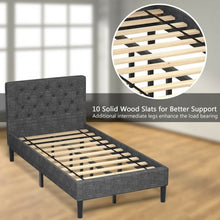 Load image into Gallery viewer, Upholstered Bed Base with Button Stitched Headboard

