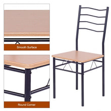 Load image into Gallery viewer, 5 pcs Wood Metal Dining Table Set with 4 Chairs
