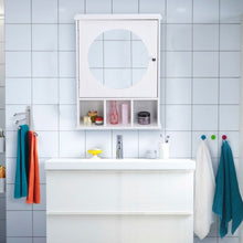 Load image into Gallery viewer, Bathroom Wall Mount Storage Wood Shelf Mirror Door Cabinet
