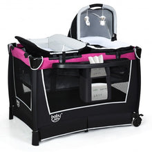 Load image into Gallery viewer, 4 in 1 Convertible Portable Baby Playard w/ Toys &amp; Music Center-Rose
