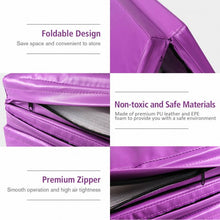 Load image into Gallery viewer, 4&#39; x 10&#39; x 2&quot; Folding Gymnastics Tumbling Gym Mat-Purple
