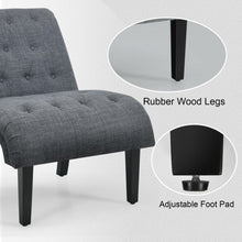 Load image into Gallery viewer, Upholstered Tufted Lounge Chair with Wood Leg-Dark Gray
