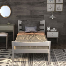 Load image into Gallery viewer, Twin Size Platform Bed Frame Foundation Slat Support -White
