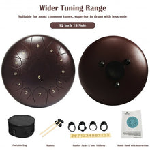 Load image into Gallery viewer, Steel Tongue Handpan Drum 13 Notes 12�-Coffee
