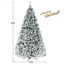 Load image into Gallery viewer, Pre-Lit Premium Snow Flocked Hinged Artificial Christmas Tree-9&#39;
