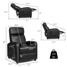 Load image into Gallery viewer, PU Leather Massage Recliner Chair with Footrest-Black
