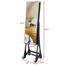 Load image into Gallery viewer, Standing Armoire Organizer  Jewelry Cabinet w/ LED -Black
