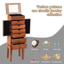 Load image into Gallery viewer, Vintage Jewelry Storage Standing with Top Flip Makeup Mirror

