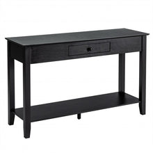 Load image into Gallery viewer, Console Sofa Side Accent Table with Drawer Shelf-Black
