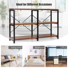Load image into Gallery viewer, 3 Tier 47&quot; Console Metal Frame Sofa Table-Rustic Brown
