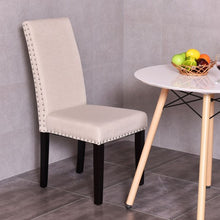Load image into Gallery viewer, Set of 2 Fabric Upholstered Armless Dining Chairs-Beige
