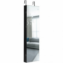 Load image into Gallery viewer, Wall and Door Mounted Mirrored Jewelry Cabinet with Lights-Black

