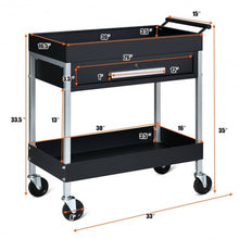 Load image into Gallery viewer, 2-Shelf Heavy Duty Tool Cart Service Cart with Lock Drawer &amp; Wheels
