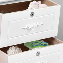 Load image into Gallery viewer, Solid Wood Elegant Storage Nightstand w/ 2 Locking Drawers-White
