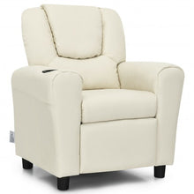 Load image into Gallery viewer, Children PU Leather Recliner Chair with Front Footrest-Beige
