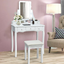 Load image into Gallery viewer, Dimmable Bulbs Touch Switch Vanity Dressing Table Set with Removable Box-White

