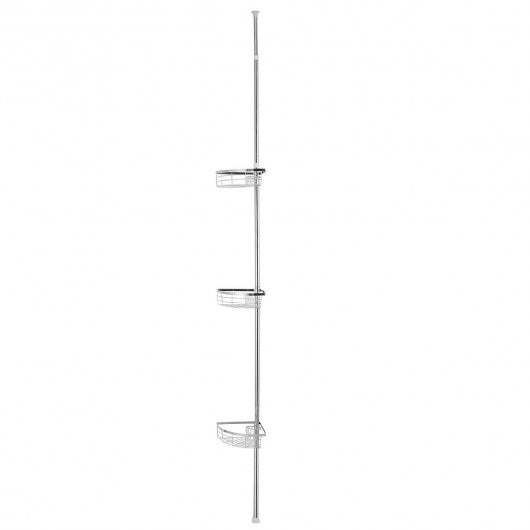 3-Tier Stainless Steel Adjustable Corner Shower Storage Shelf