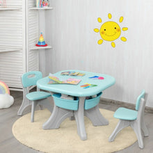 Load image into Gallery viewer, Children Kids Activity Table &amp; Chair Set Play Furniture W/Storage-Blue
