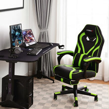 Load image into Gallery viewer, Computer Massage Gaming Recliner Chair with Footrest-Green
