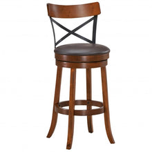 Load image into Gallery viewer, Set of 2 Bar Stools 360-Degree Swivel Dining Bar Chairs with Rubber Wood Legs-29.5 inch
