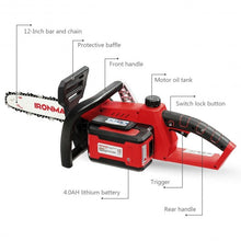 Load image into Gallery viewer, 12-Inch 40V Cordless Chainsaw with Lithium-Ion Battery
