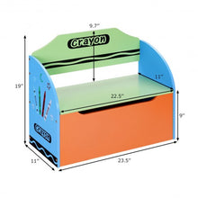 Load image into Gallery viewer, Crayon Wood Toy Storage Box and Bench for Toddler Children
