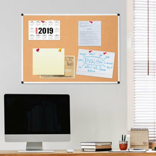 Load image into Gallery viewer, 44&quot; x 32&quot; Cork Notice Pin Board  with Aluminium Frame-1 Pack
