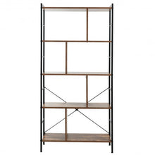 Load image into Gallery viewer, 4-Tier Industrial Bookshelf Floor Standing Storage Rack Large Storage

