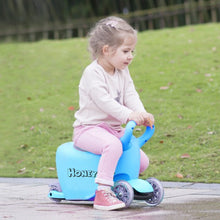 Load image into Gallery viewer, 3 in 1 Storage Kids Kick Wheel Scooter w/ Adjust Handle Bar-Blue
