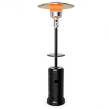 Load image into Gallery viewer, Outdoor Heater Propane Standing LP Gas Steel with Table &amp; Wheels-Black
