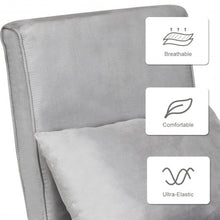 Load image into Gallery viewer, Chamois Convertible Sleeper Bed Arm Sofa with Pillow-Gray
