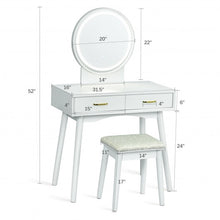 Load image into Gallery viewer, Vanity Dressing Table Set with 3 Lighting Modes
