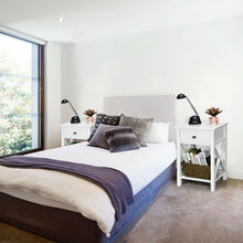 Load image into Gallery viewer, 2pcs Bedroom Side End Nightstand with Drawer-White
